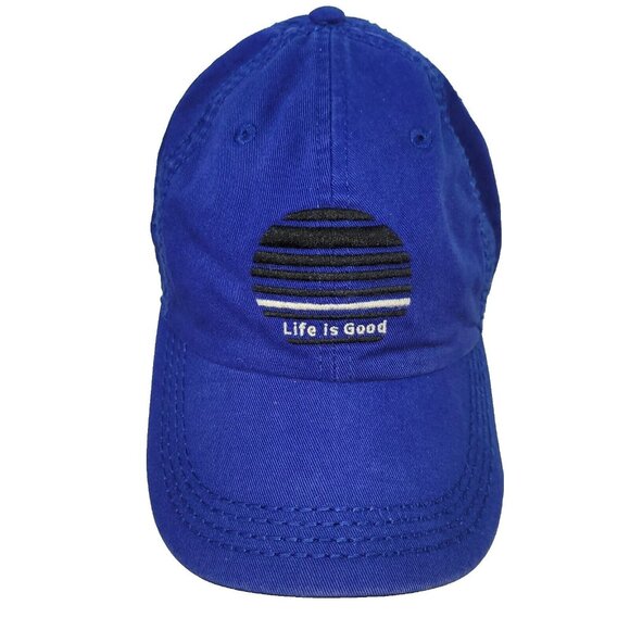 Life Is Good Hat Cap Adult OS Blue Adjustable‎ Strap Back Logo - Picture 1 of 11